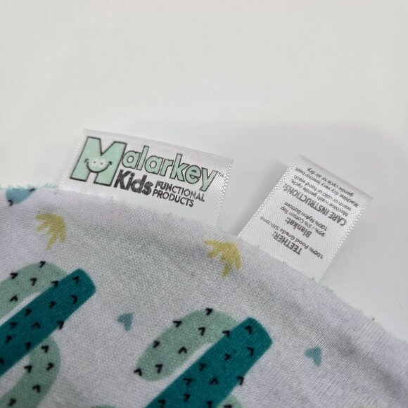 Malarkey Kids Green and White Munch-It Blanket Lovey Cacti Cutie Pie w/ Teether - Picture 4 of 6